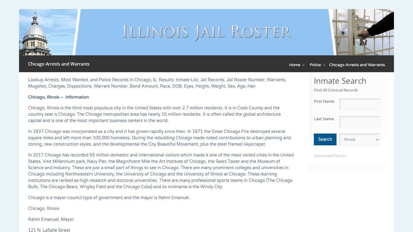 Chicago Arrests and Warrants | Jail Roster Search